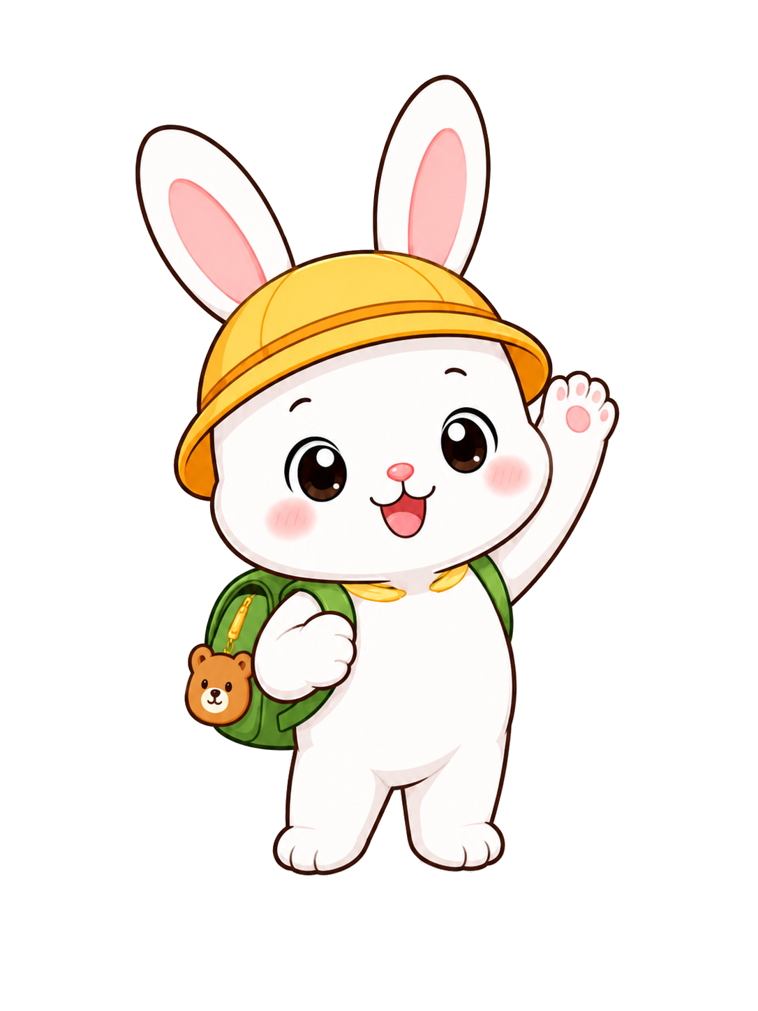 兔兔吉祥物揮手